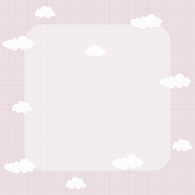 Purple Cute Memo Background Illustrations with Hand drawn Clouds