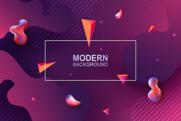 Purple dark background with a set of abstract oval shapes and orange triangles