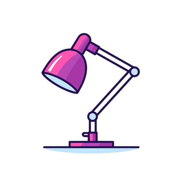 A purple desk lamp with a purple base and a purple base.