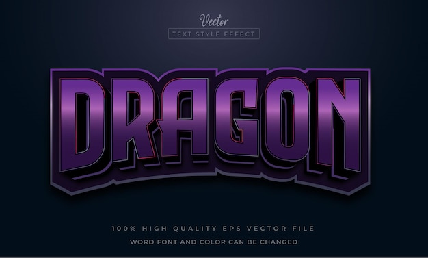 Purple dragon esport gaming logo editable text effect