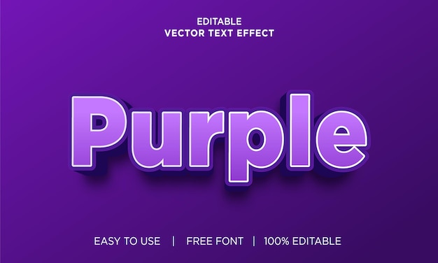 purple editable text effect with premium vector