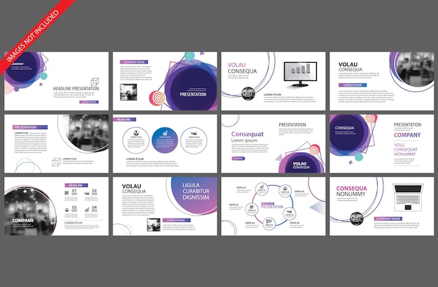 Purple element for slide presentation template.