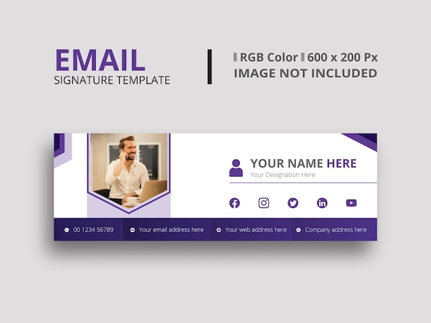 Purple Email Signature Template