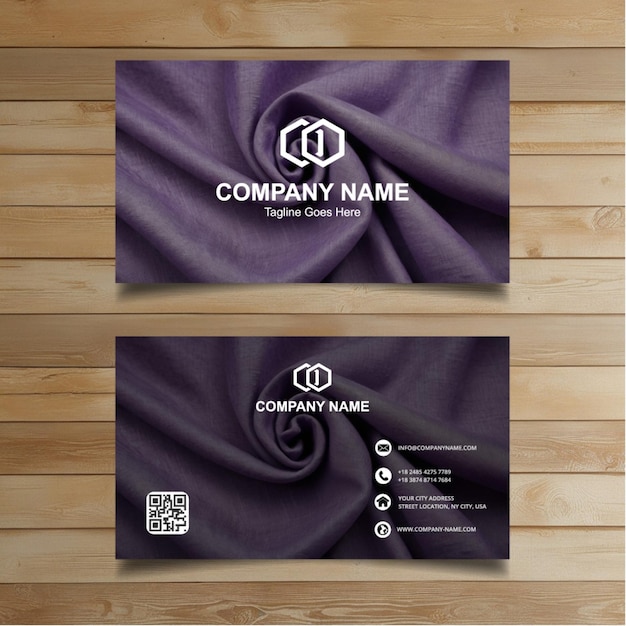 Vector a purple fabric with the logo for company name on it