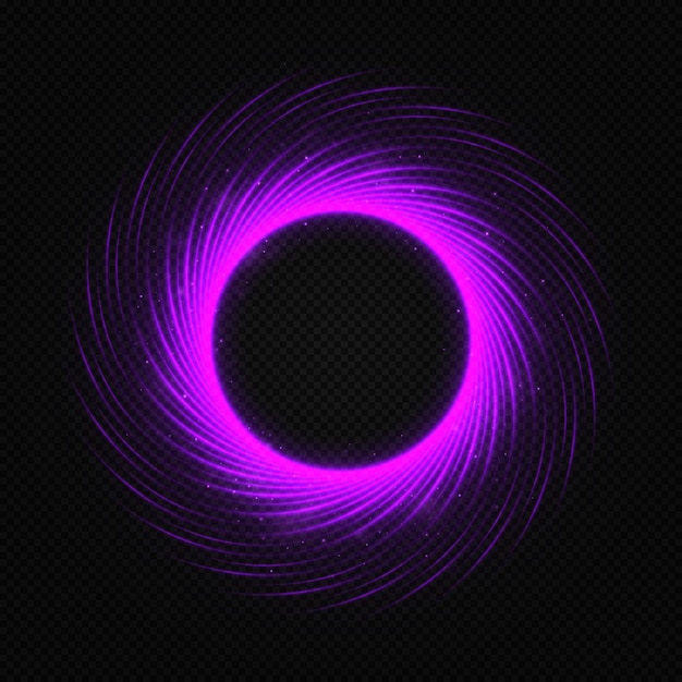 Purple flash flies in a circle in a luminous ring.