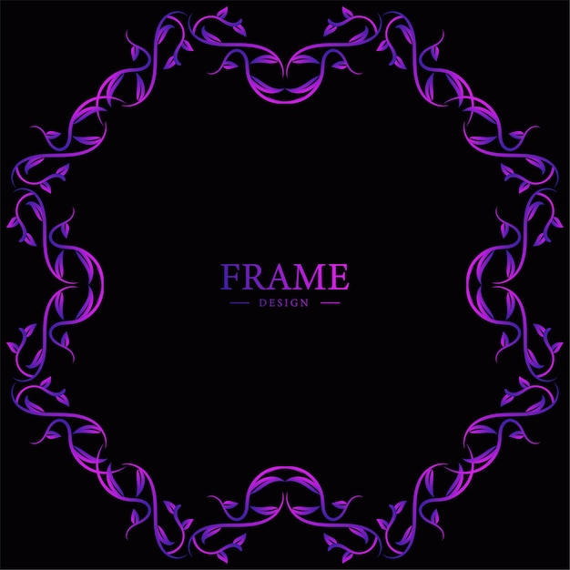 Vector purple floral frame design