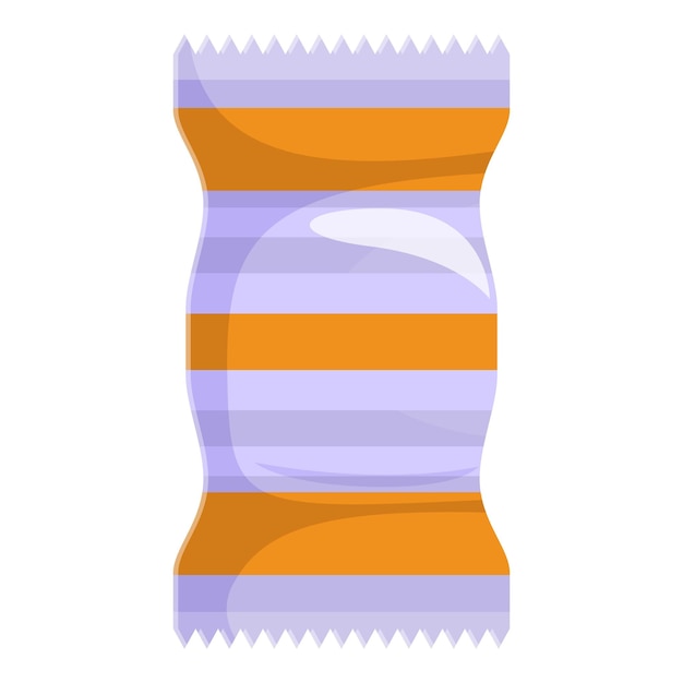 Vector purple flow pack with orange stripes for candy