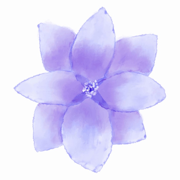 Purple flower illustration in watercolor style