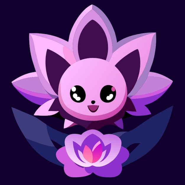 Vector a purple flower with a pink flower and a purple flower with the word  frog  on it