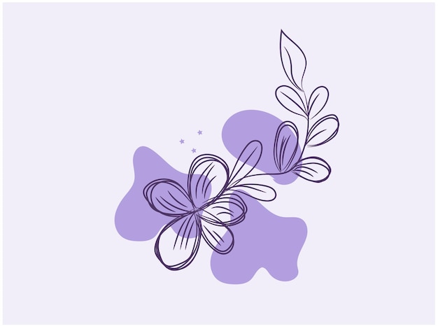 purple flower with purple leaves and purple flowers on a white background