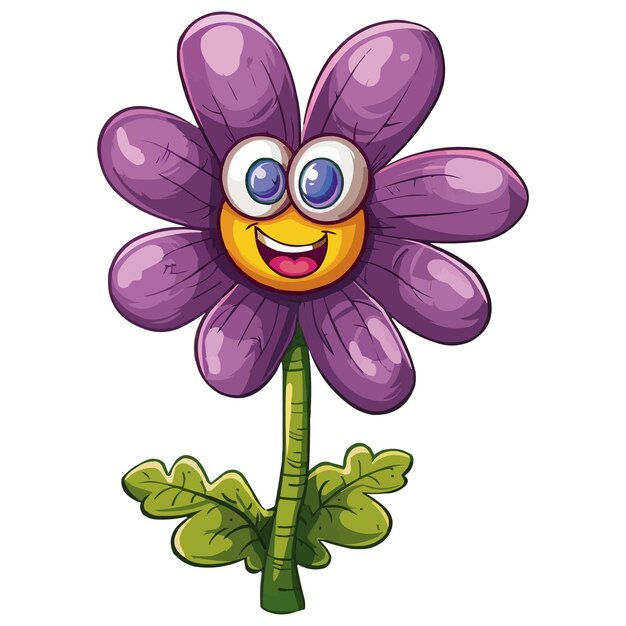 Vector a purple flower with a smile on it