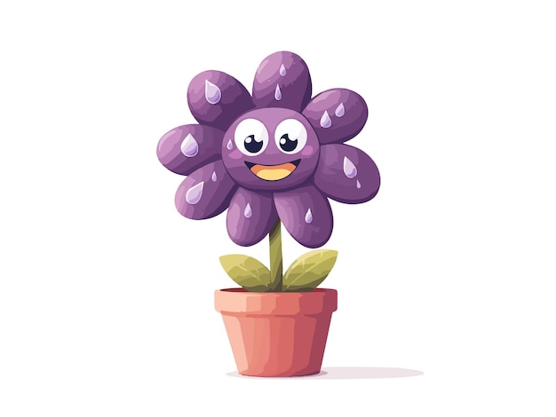 a purple flower with a smile on it