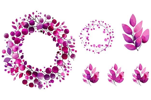 Vector purple flowers and the numbers in the background