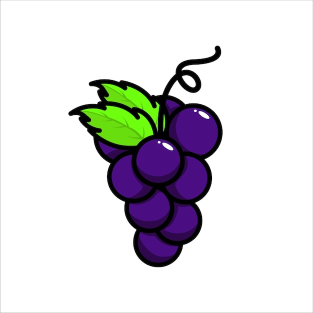 purple fresh grape icon with outline