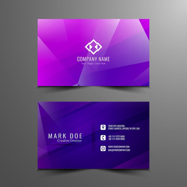 Purple geometric business card