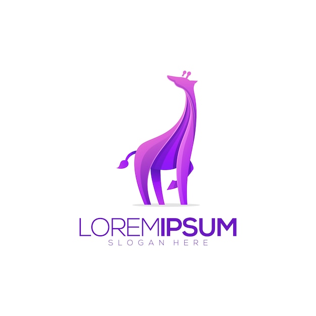 Purple giraffe logo template