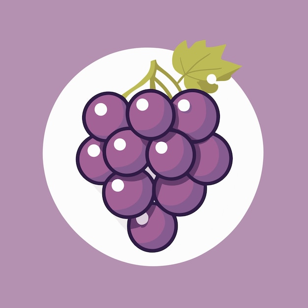 Purple grape cartoon vector illustration