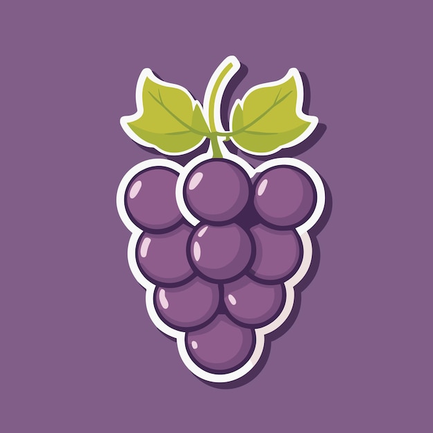 Purple grape cartoon vector illustration