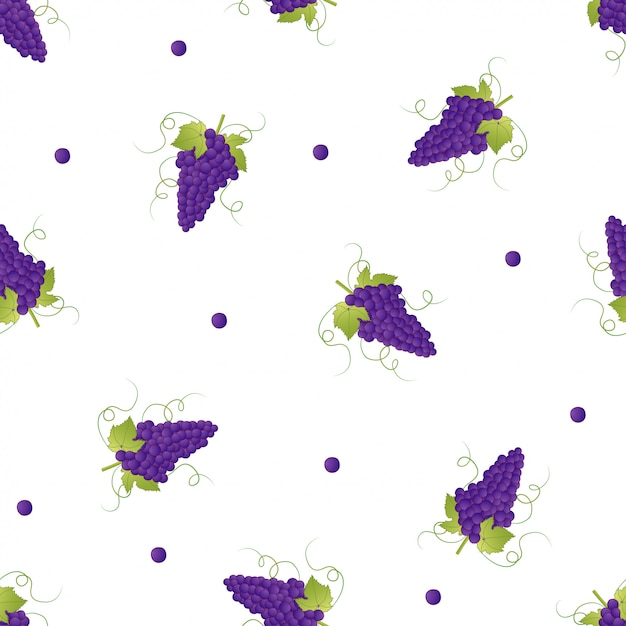 Purple grape seamless pattern