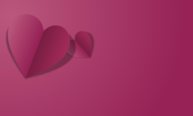 Purple happy valentine day with paper heart background Vector illustration