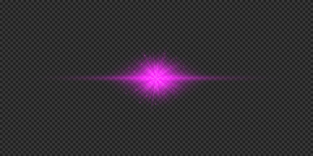 Vector purple horizontal light effect of lens flares