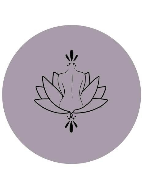 Purple icon with lotus flower