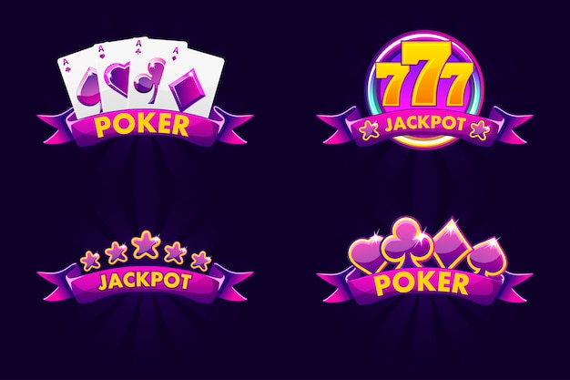 Purple jackpot and POKER emblem