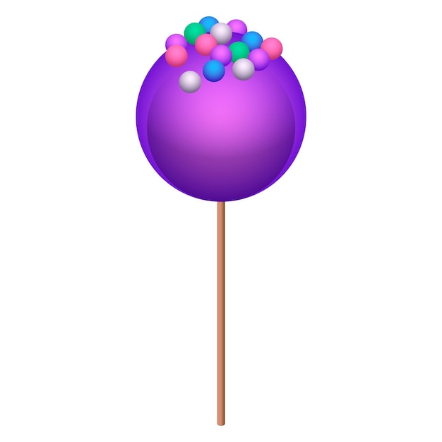 Purple lollipop icon Isometric of purple lollipop vector icon for web design isolated on white background