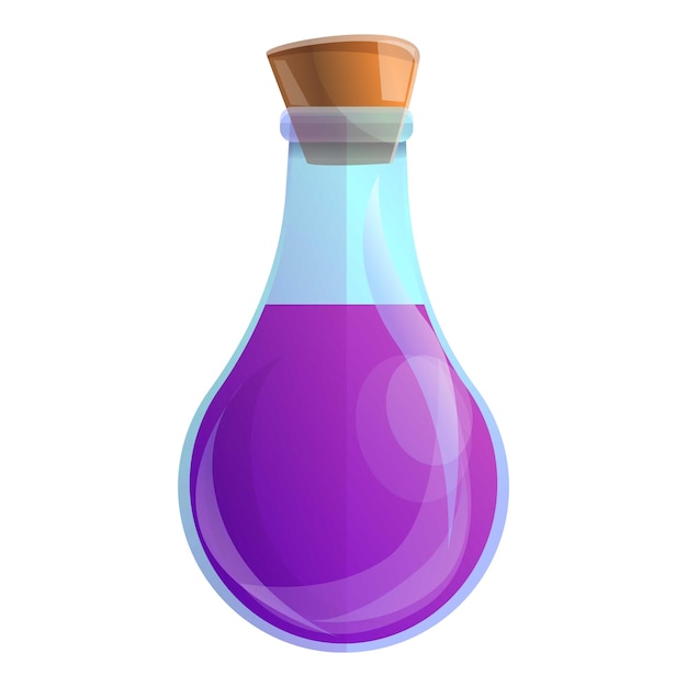 Purple magic potion icon Cartoon of purple magic potion vector icon for web design isolated on white background