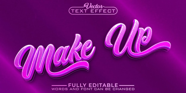 Purple Make Up Vector Editable Text Effect Template