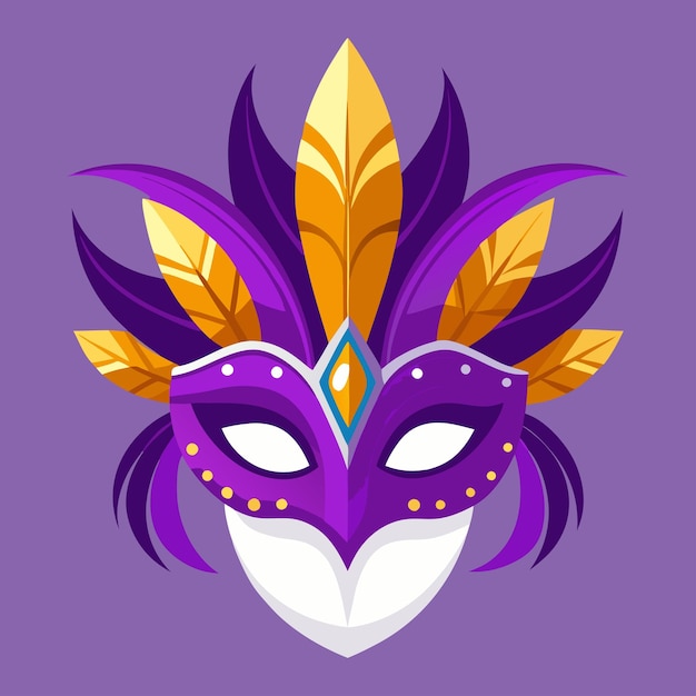 Vector a purple mask with a gold and purple mask on it