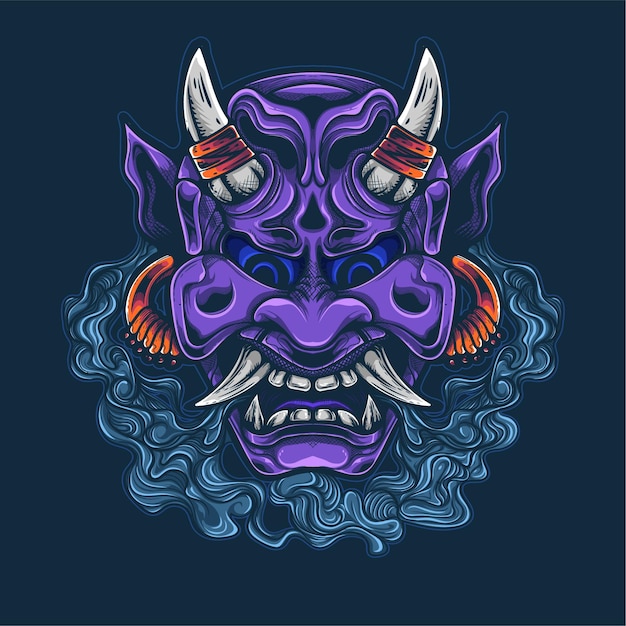 purple oni face japanese culture