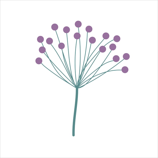 Purple onion flower abstract illustration