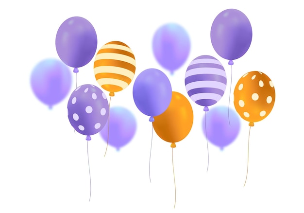 Purple and orange balloon for celebration