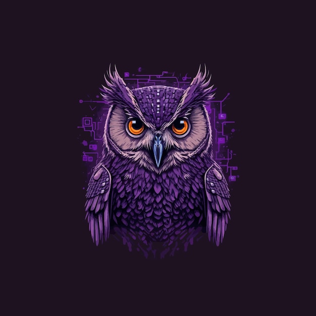 purple owl design for t-shirt