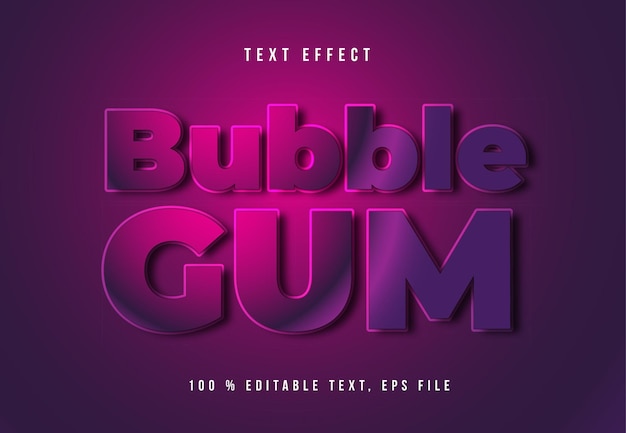 Purple Pink Bubble Gum editable text effect