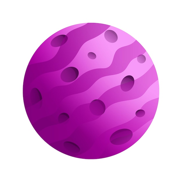 Purple planet 3d vector icon Space design elements