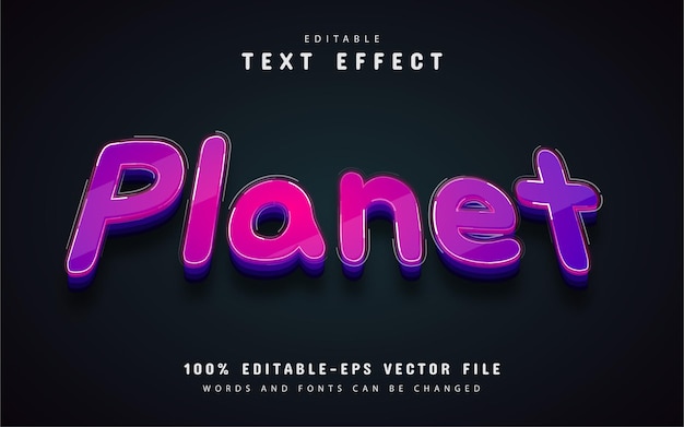 Purple planet text effect editable