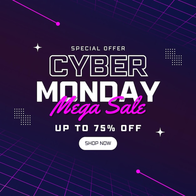 Vector a purple poster with a cyber sale sale sale sign