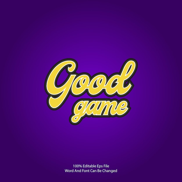 a purple poster with the words good game on it