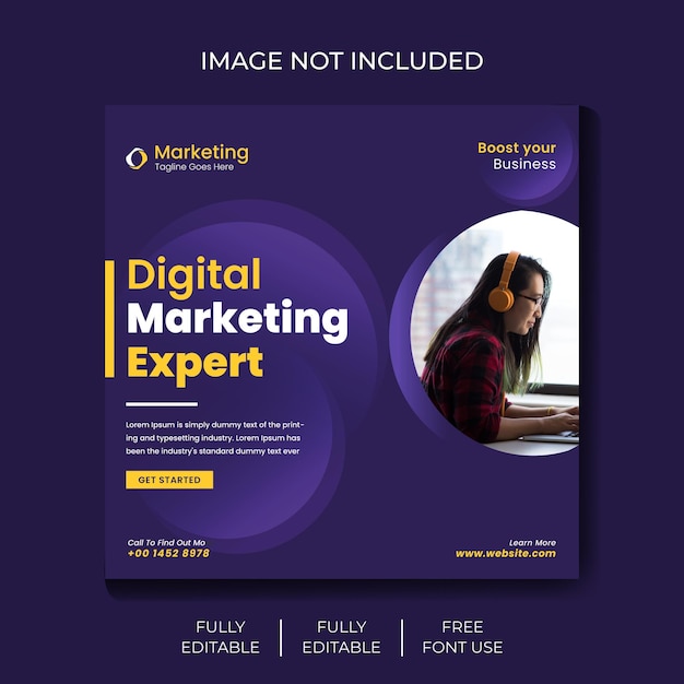 A purple and purple cover for digital marketing expert