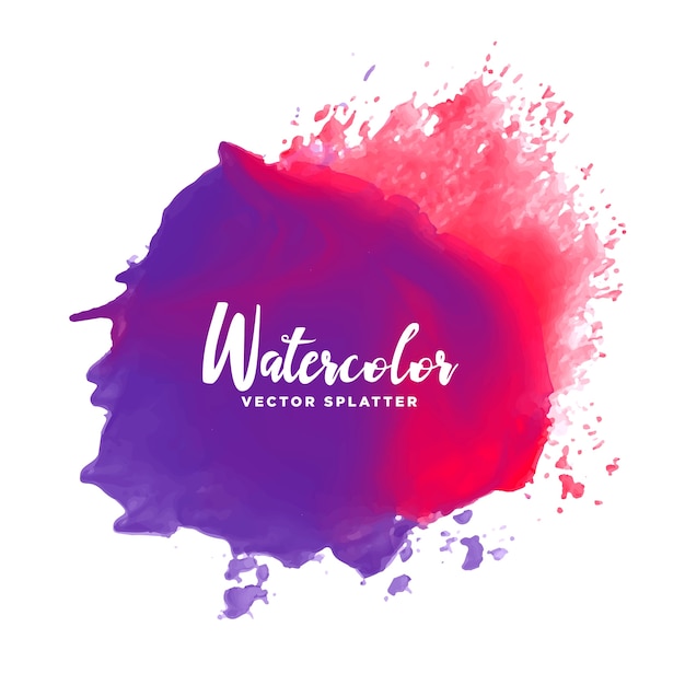 purple red watercolor splash stain vector background