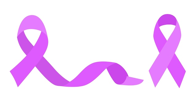 Vector a purple ribbon with a purple ribbon in the middle