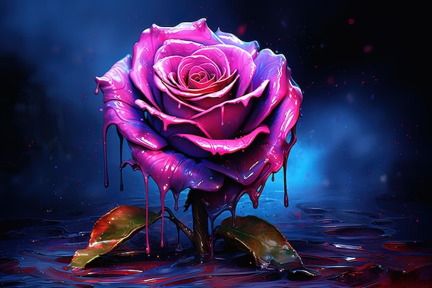 Vector a purple rose with purple petals and the word quot the name quot on it