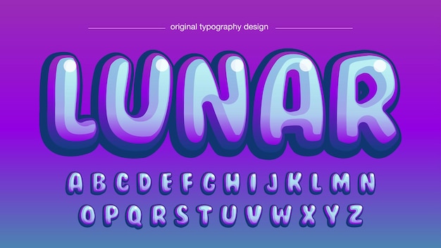 purple rounded cartoon typography