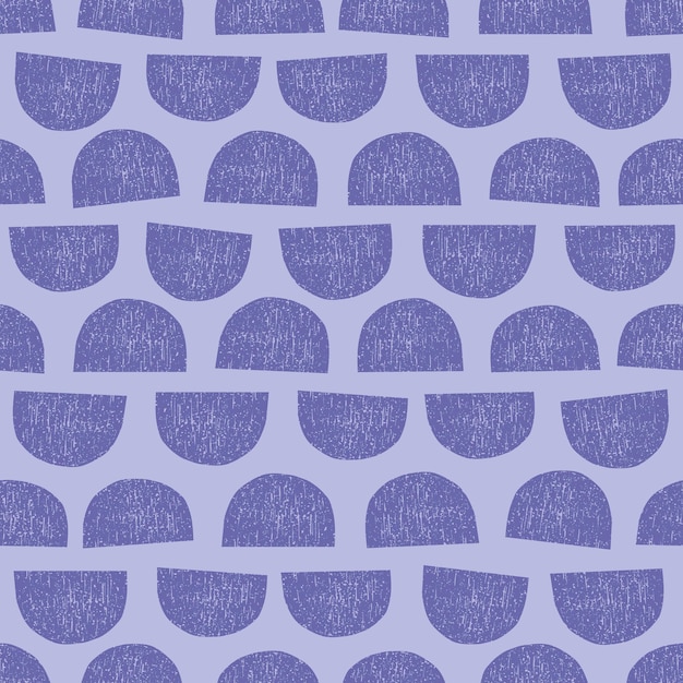 Purple seamless pattern with boho textured semicircles