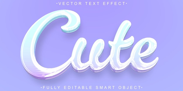 Vector purple soft cute vector fully editable smart object text effect