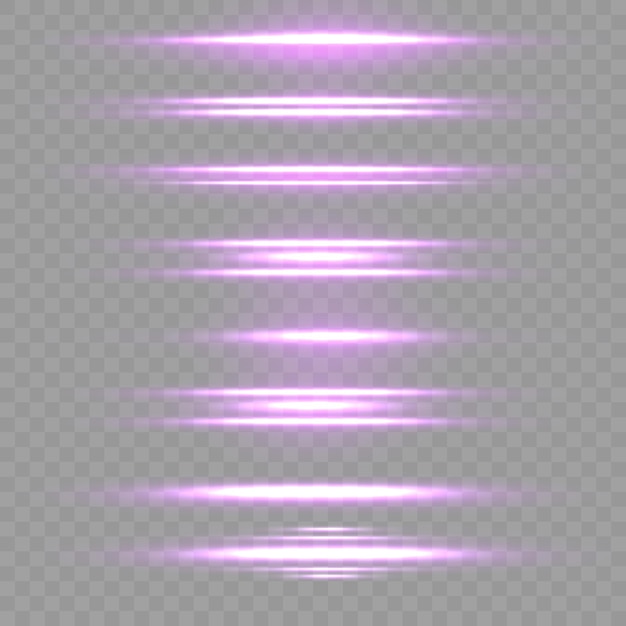 Purple special effect horizontal light rays line