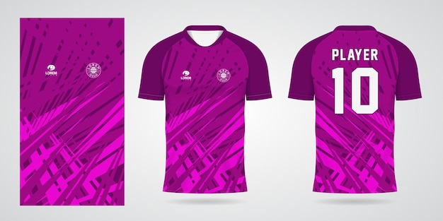 Purple sports shirt jersey design template