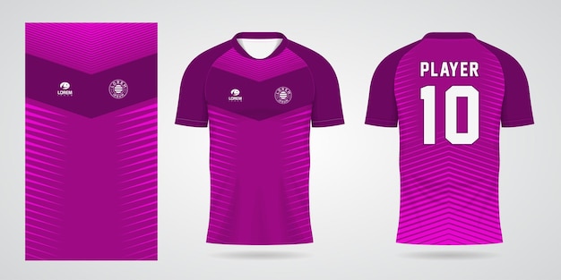 Purple sports shirt jersey design template